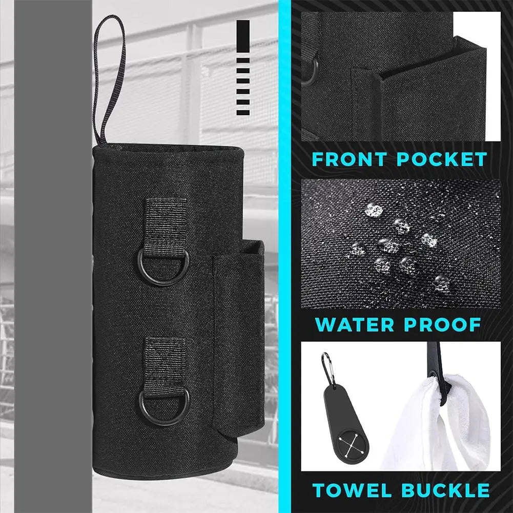 Magnetic Gym Water Bottle Bag Holder, Built-In Magnet for Easy Attachment to Metal Surface, Magnetic Bottle Sleeve Pouch
